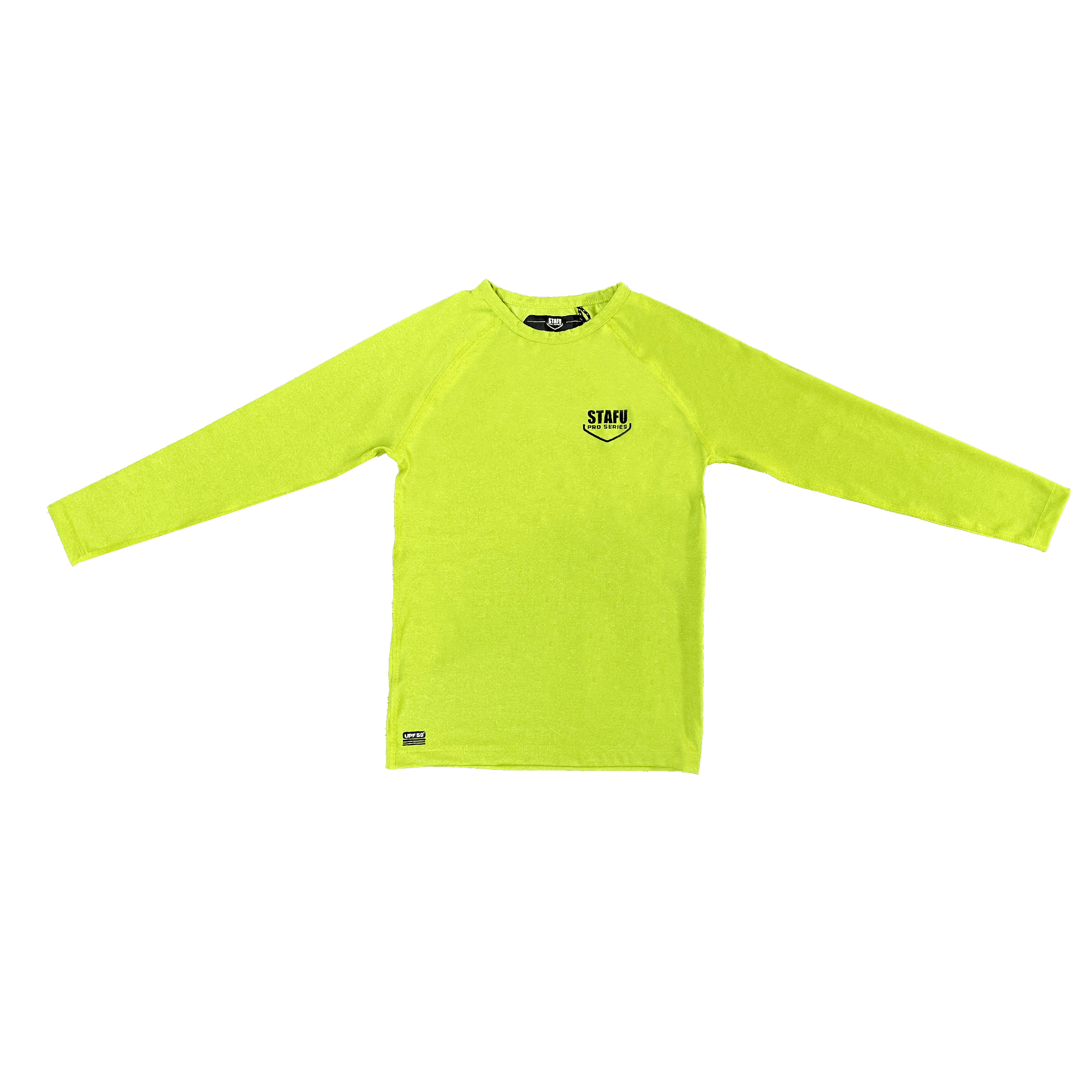 Cyclone Jr. Long Sleeve Crew Neck Neon Green UV Protected Shirt