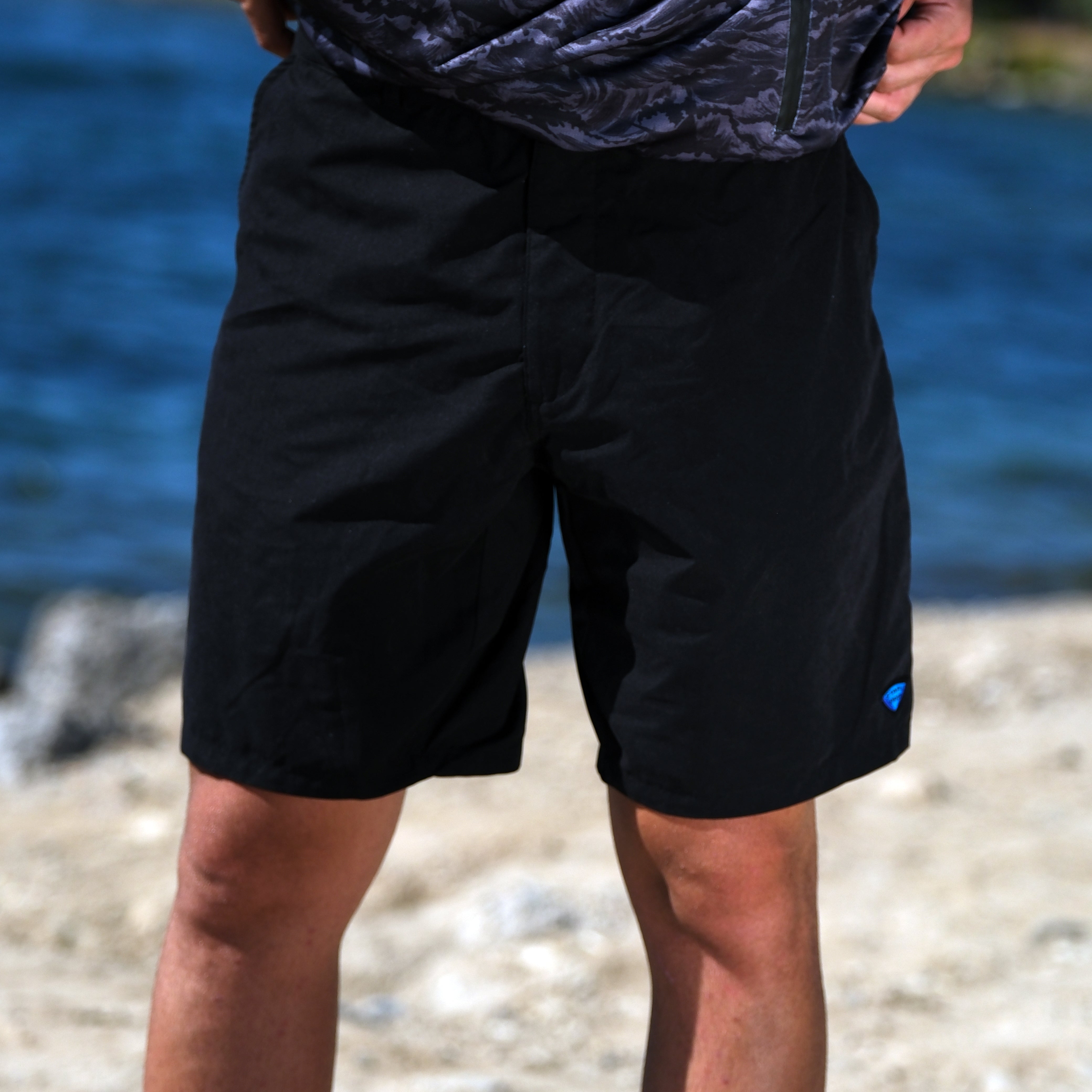 Andaman Men's Adjustable Waist Fisherman Sailor Black Short