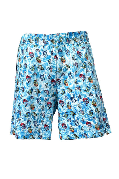 Salty Dog v2 Men's Fast Drying Cartoon Patterned Blue Swimshort