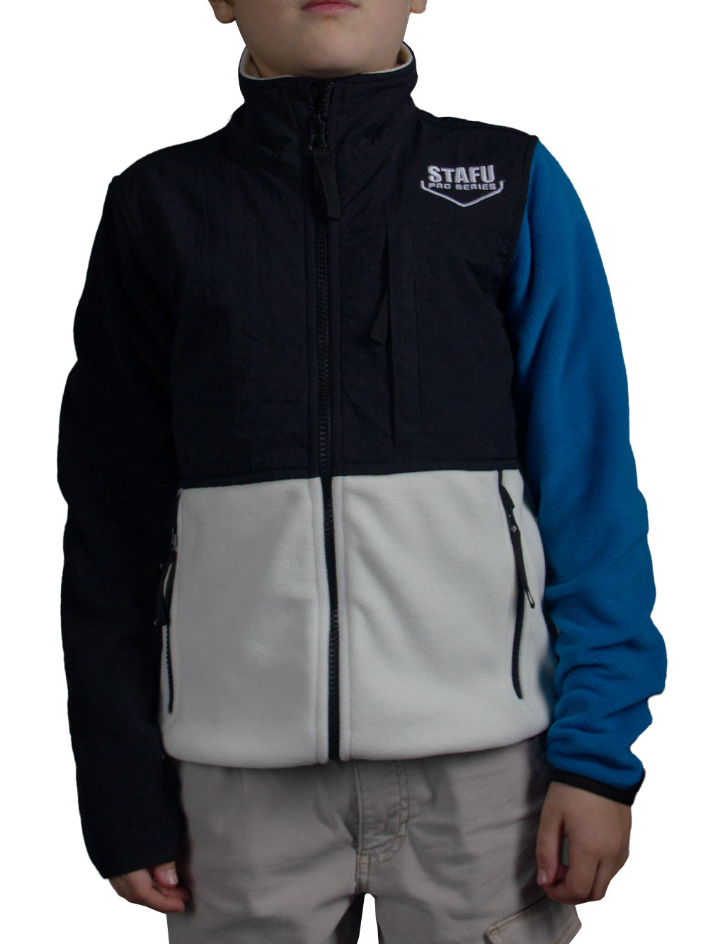 Indus Junior Black Blue White Polar Jacket