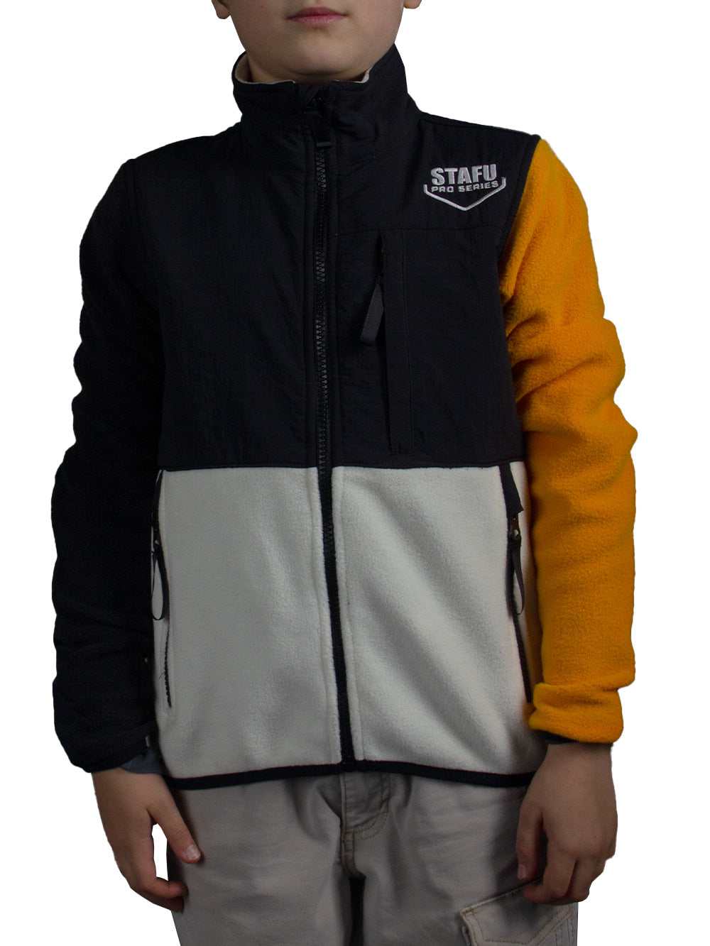 Indus Junior Black Orange White Polar Jacket