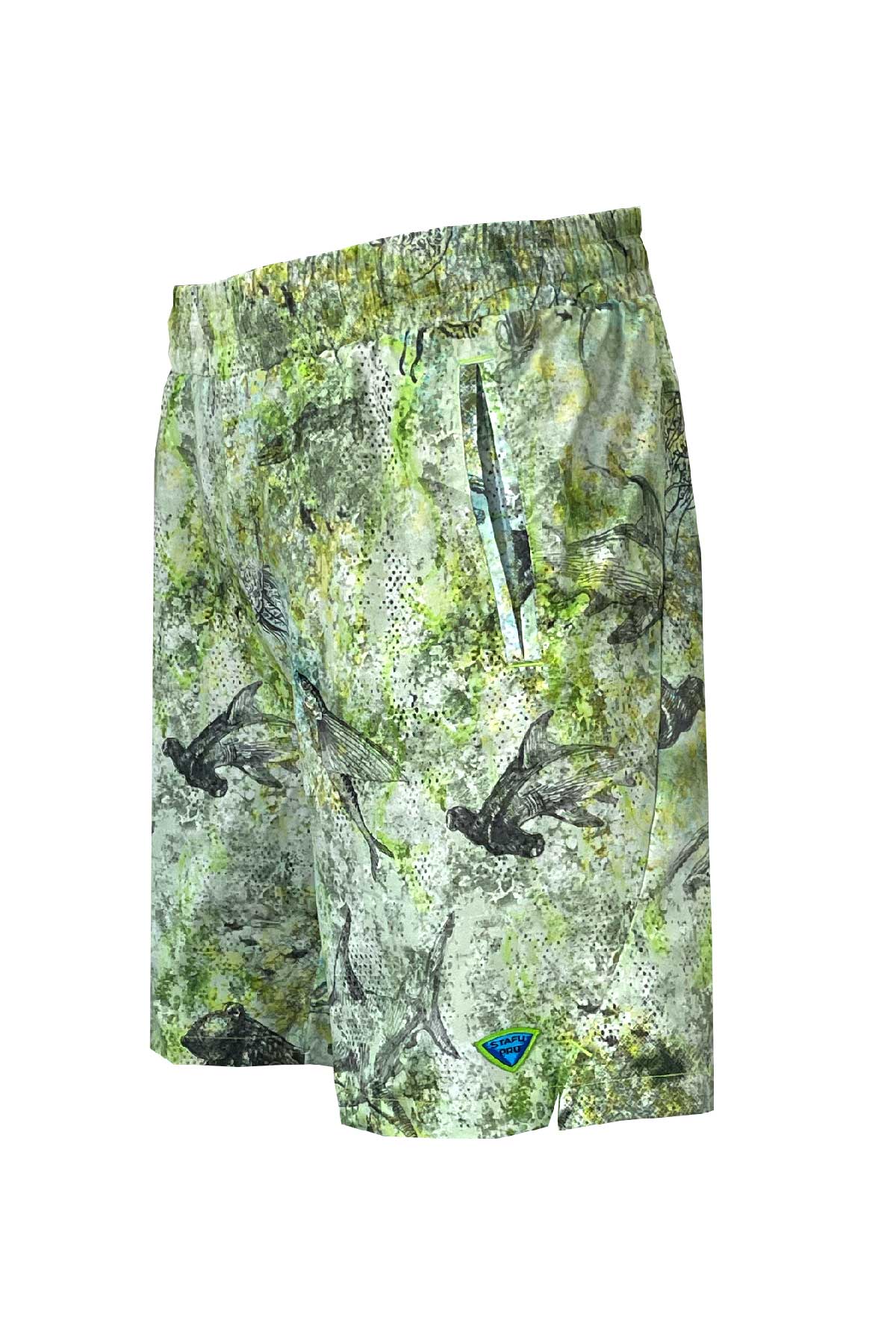 Salty Dog v2 Men's Fast Drying Hammerhead Patterned Lime Swimshort