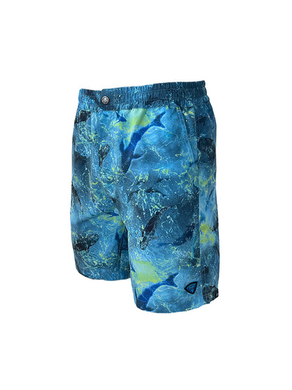 Latitude Swimsuit Shorts - Shark Blue Lime