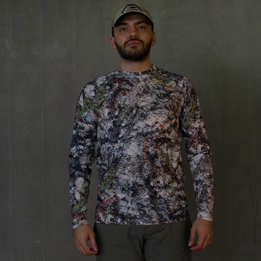 Orlok Men's Crew Neck Long Sleeve UV Protected Shirt -  Siberian Camo