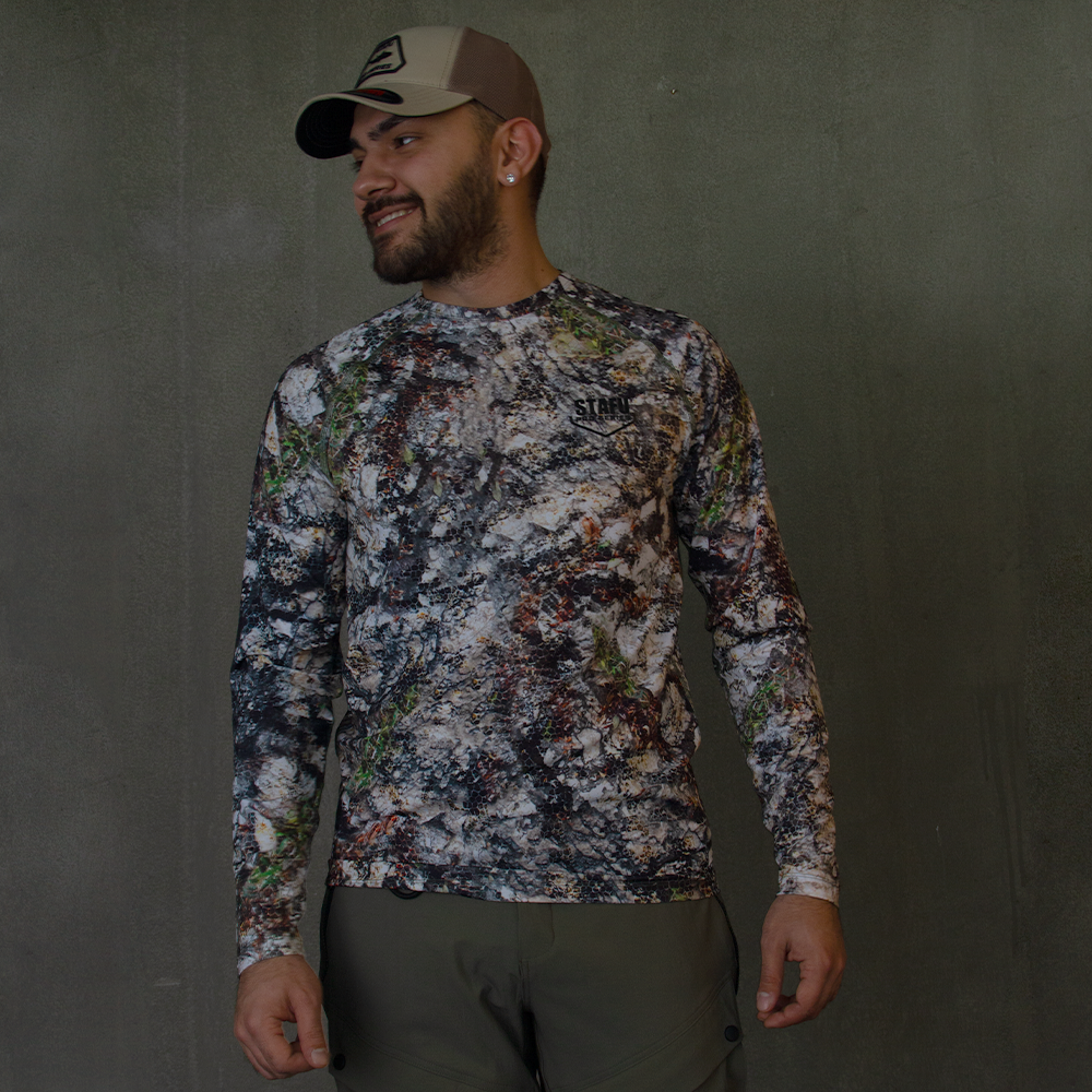 Orlok Men's Crew Neck Long Sleeve UV Protected Shirt -  Siberian Camo