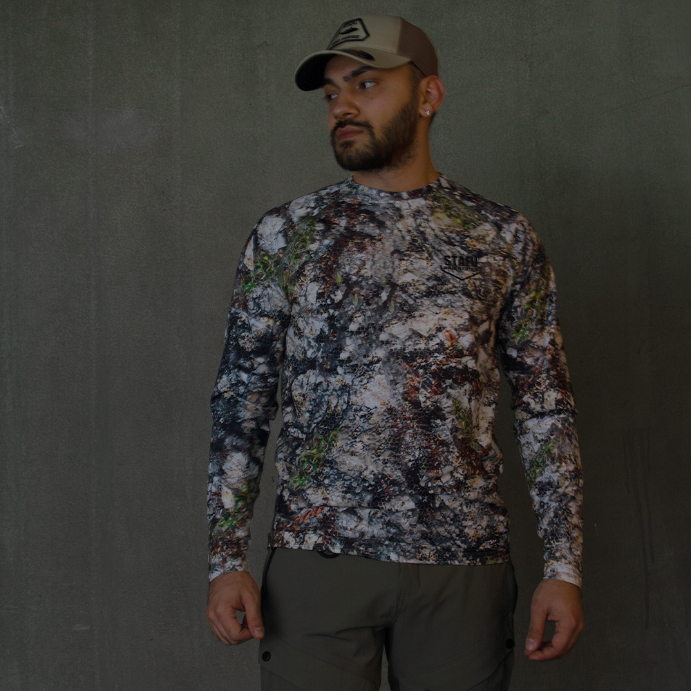 Orlok Men's Crew Neck Long Sleeve UV Protected Shirt -  Siberian Camo