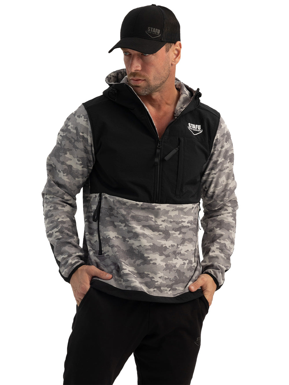 Peak SoftShell Anorak - Camo Grey