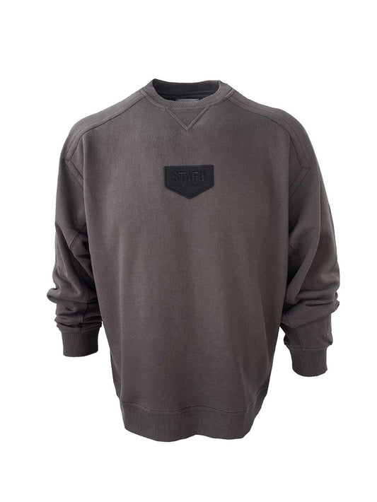 Retro Round Neck Sweatshirt - Gray