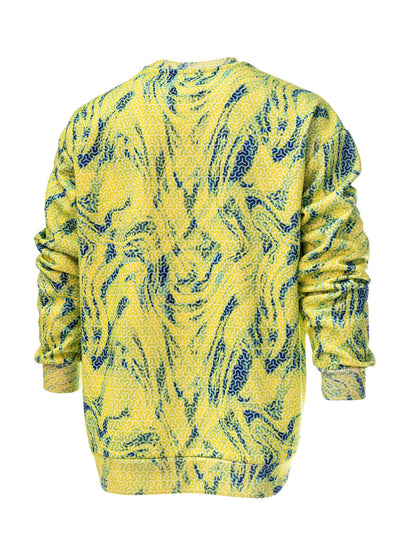 Retro Yuvarlak Yaka Sweatshirt - Trophy Lime