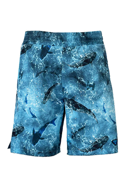 Salty Dog v2 Men's Fast Drying Shark Patterned Blue Swimshort