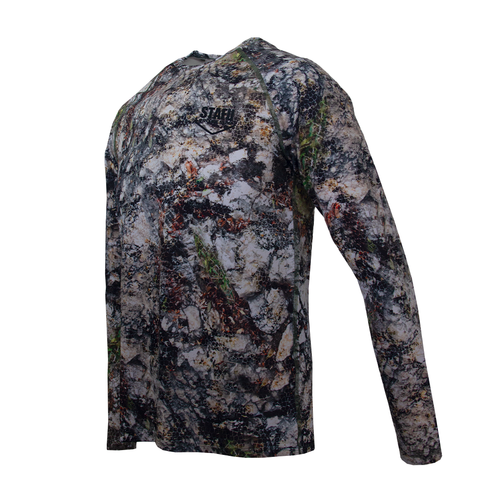 Orlok Men's Crew Neck Long Sleeve UV Protected Shirt -  Siberian Camo