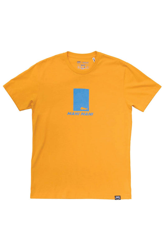 Stamp Basic Short Sleeve Crew Neck T-Shirt - Yellow